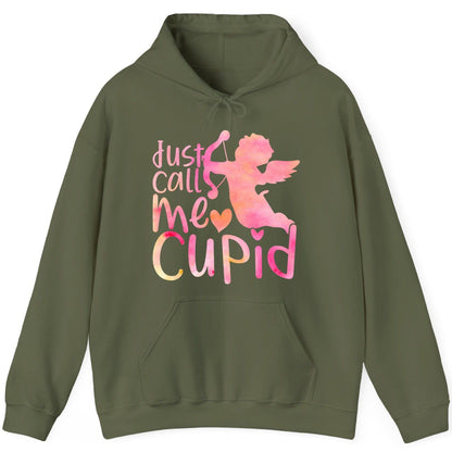Just Call Me Cupid cupid Hoodie Military Green product mockup