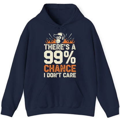 There's a 99% Chance I Don't Care sarcastic monkey Hoodie Navy product mockup
