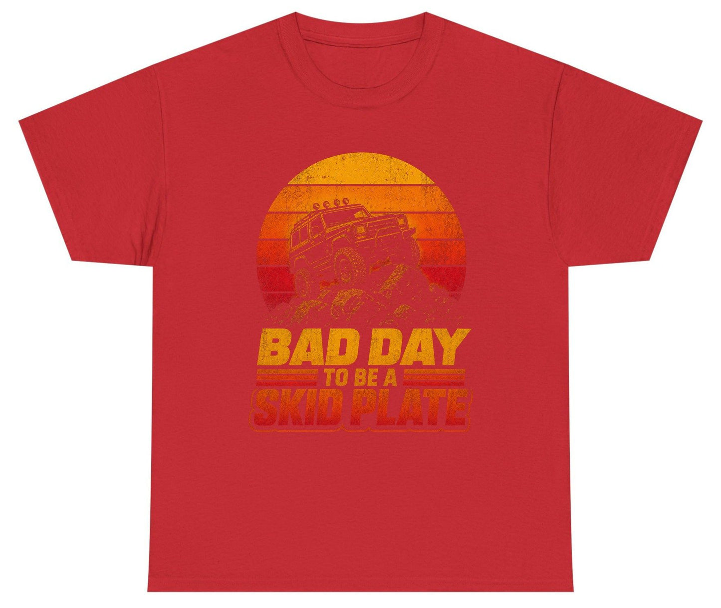Bad Day to Be a Skid Plate Funny Off-Roading Youth T-Shirt - product mockup - Red