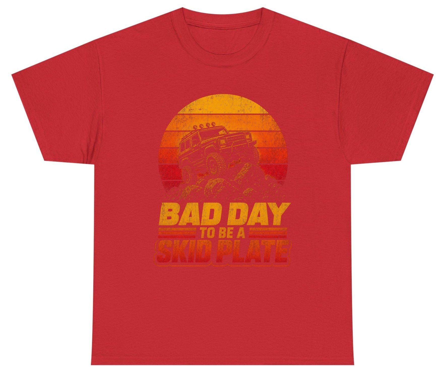 Bad Day to Be a Skid Plate Funny Off-Roading Youth T-Shirt - product mockup - Red