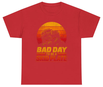 Bad Day to Be a Skid Plate Funny Off-Roading Youth T-Shirt - product mockup - Red