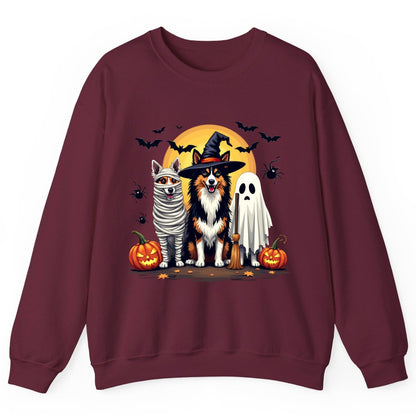 Halloween Dogs in Costumes Halloween dogs Sweatshirt Maroon product mockup