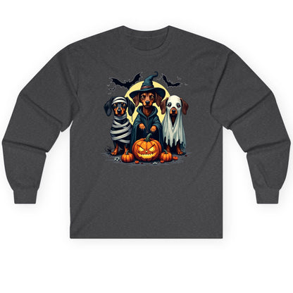 Dachshund Halloween Costumes dachshunds Long Sleeve Tee Dark Heather product mockup