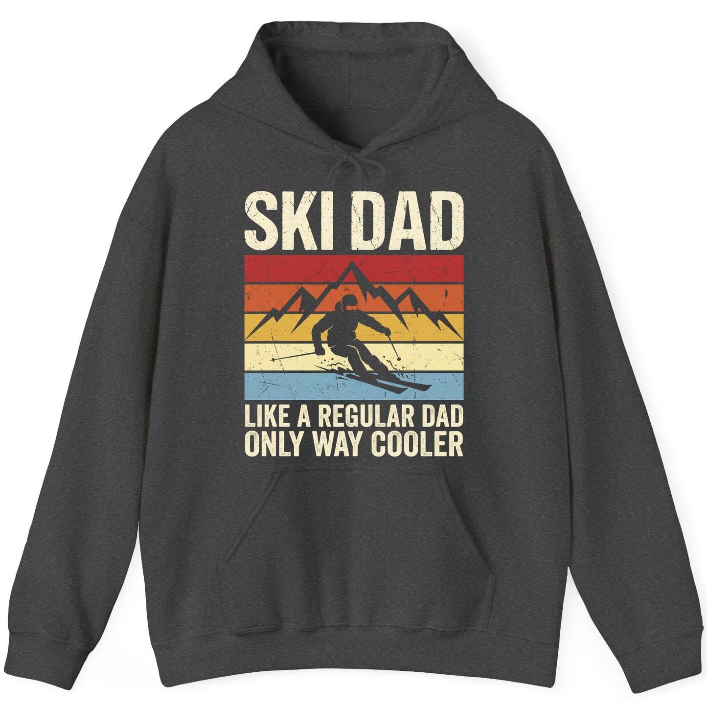 Ski Dad Like a Regular Dad Only Way Cooler skiing Hoodie Dark Heather product mockup