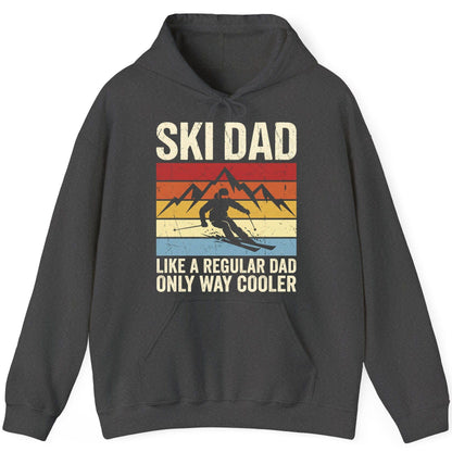 Ski Dad Like a Regular Dad Only Way Cooler skiing Hoodie Dark Heather product mockup