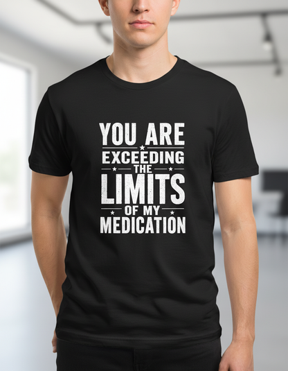 You Are Exceeding The Limits Of My Dedication Sarcastic Humor T-Shirt - Black