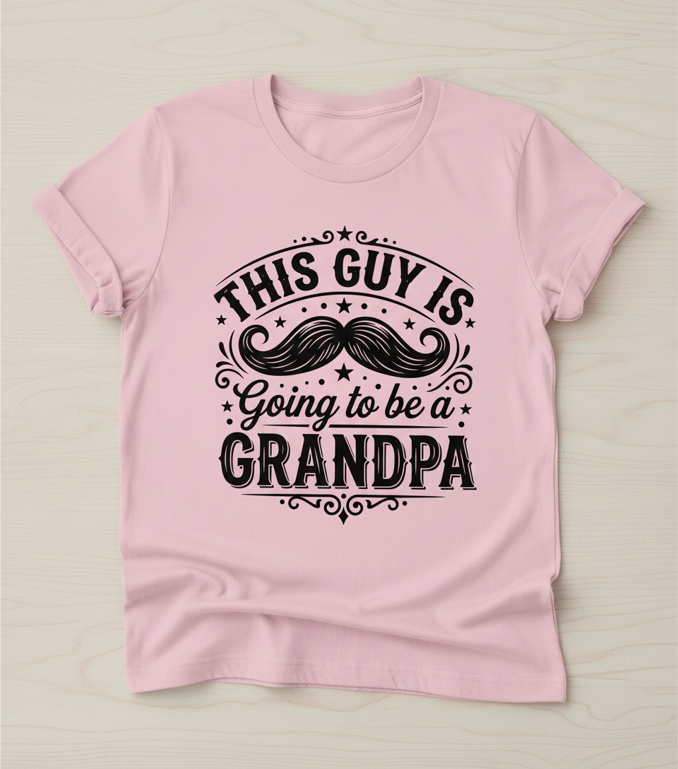 This Guy Is Going To Be A Grandpa Pregnancy Announcement T-Shirt - Light Pink