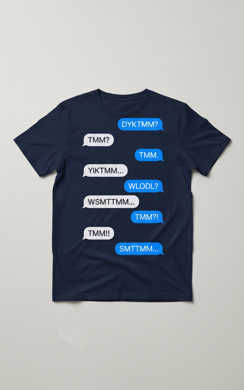Funny Irish Song Tell Me Ma Acronyms Text Message T-Shirt - Navy