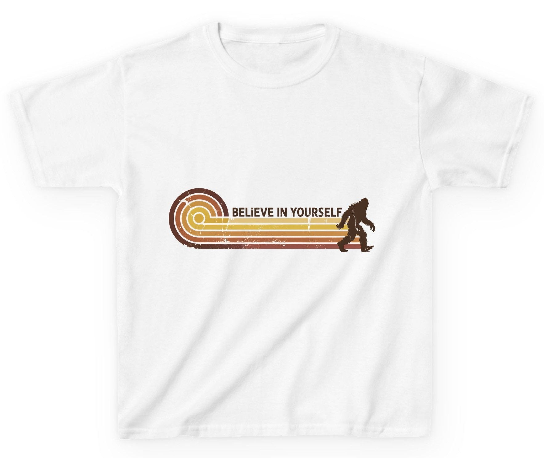 Believe in Yourself bigfoot Youth T-Shirt White product mockup