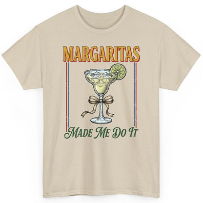 Margaritas Made Me Do It Funny Margarita Lovers T-Shirt - product mockup - Sand