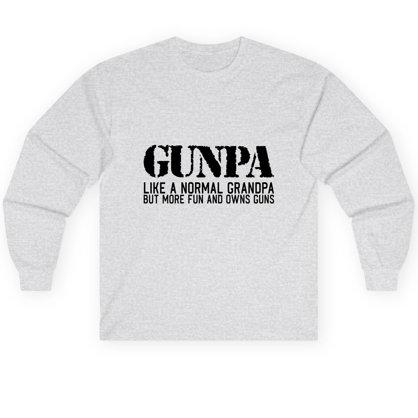Gunpa Like a Normal Grandpa but More Fun and Owns Guns gun owning grandpa Long Sleeve Tee Ash product mockup