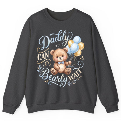 Daddy CAN Bearly WAIT Teddy Bear Sweatshirt - product mockup - Dark Heather