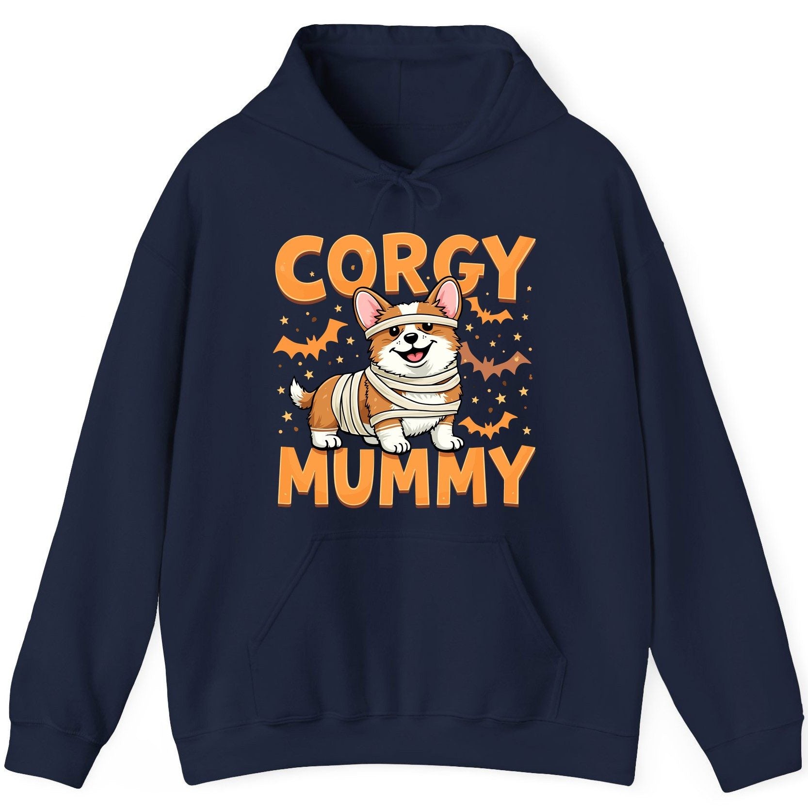 Corgy Mummy corgi Hoodie Navy product mockup