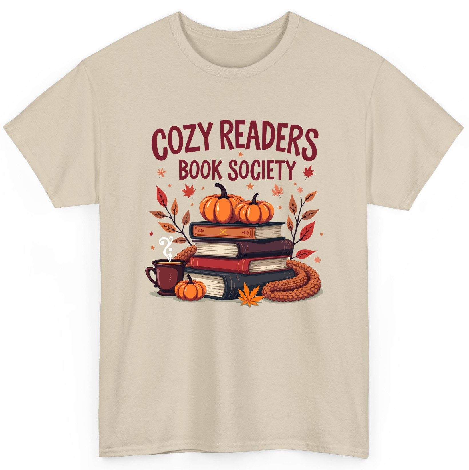 Cozy Readers Book Society reading T-Shirt Sand product mockup