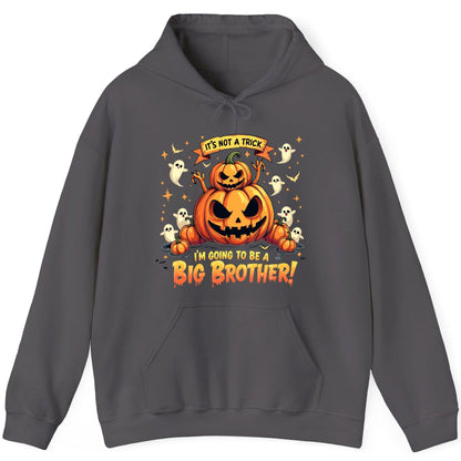 It's Not a Trick I'm Going to Be a Big Brother! Halloween big brother announcement Hoodie Charcoal product mockup