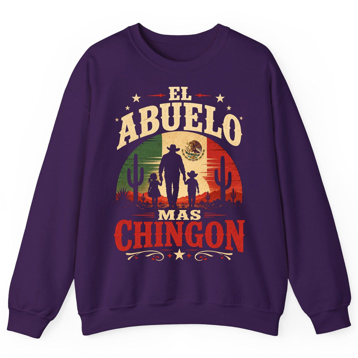 El Abuelo Mas Chingon mexican grandfather Sweatshirt Purple product mockup