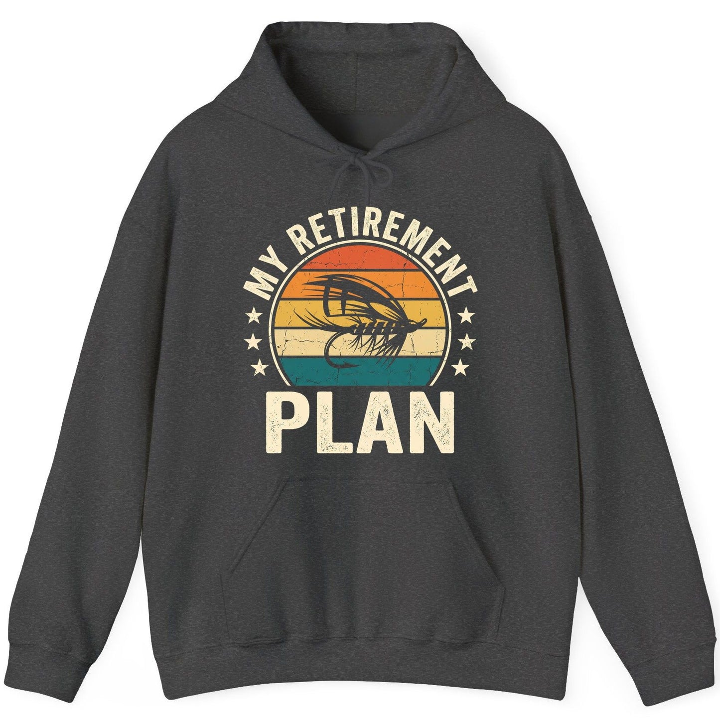 My Retirement Plan fly fishing Hoodie Dark Heather product mockup