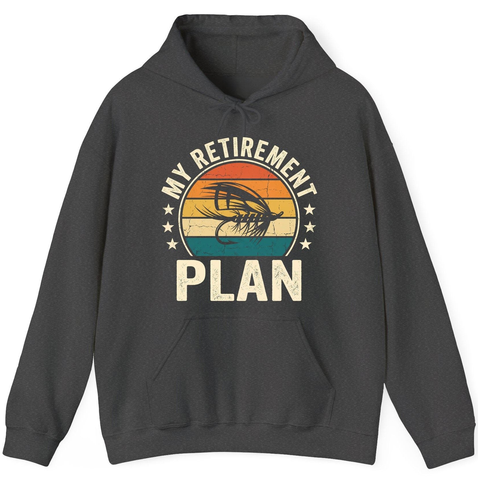 My Retirement Plan fly fishing Hoodie Dark Heather product mockup