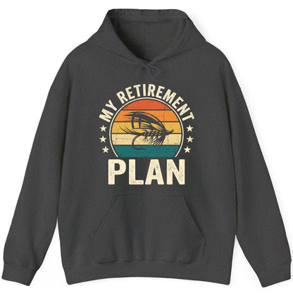 My Retirement Plan fly fishing Hoodie Dark Heather product mockup