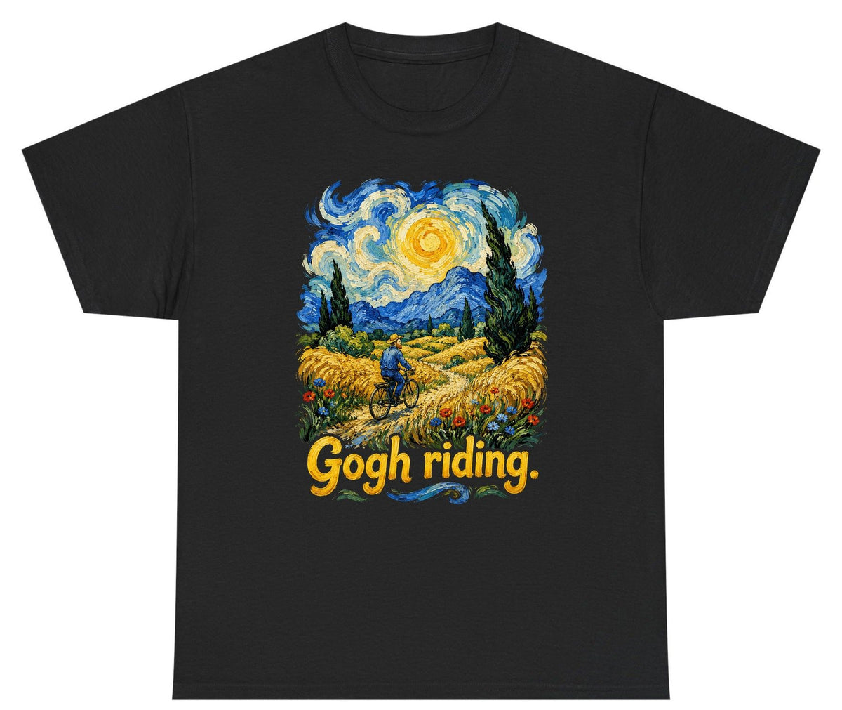 Gogh Riding van gogh art parody Youth T-Shirt Black product mockup