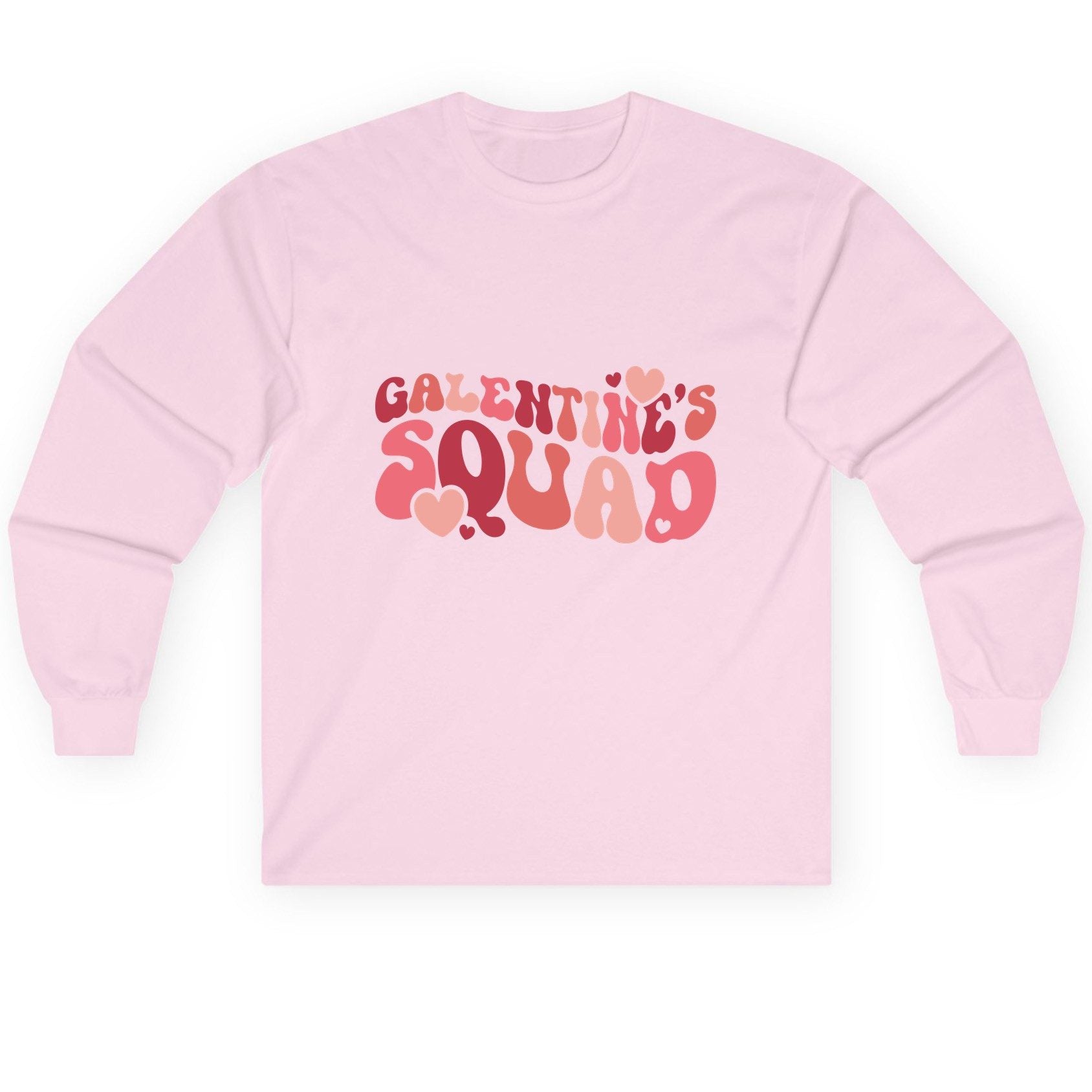 Galentine's Squad galentine's day Long Sleeve Tee Light Pink product mockup