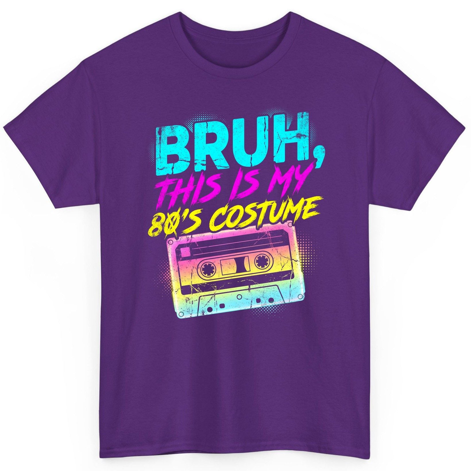 BRUH, THIS IS MY 80'S COSTUME 1980s nostalgia T-Shirt Purple product mockup