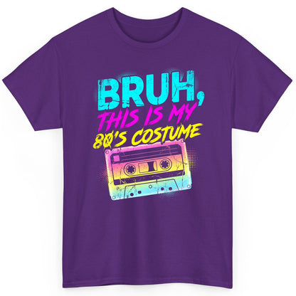 BRUH, THIS IS MY 80'S COSTUME 1980s nostalgia T-Shirt Purple product mockup