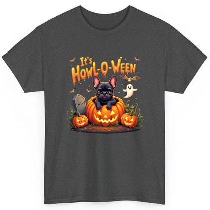 It's Howl-O-Ween french bulldog T-Shirt Dark Heather product mockup