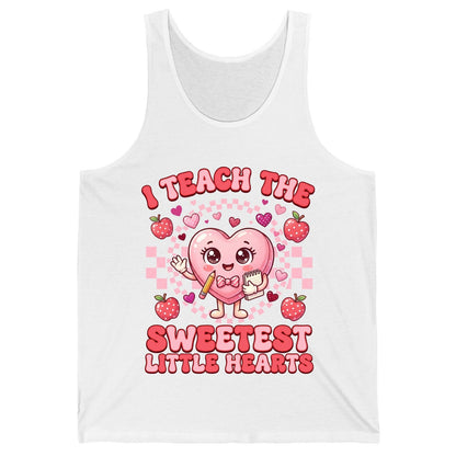 I Teach the Sweetest Little Hearts teaching Tank Top White product mockup