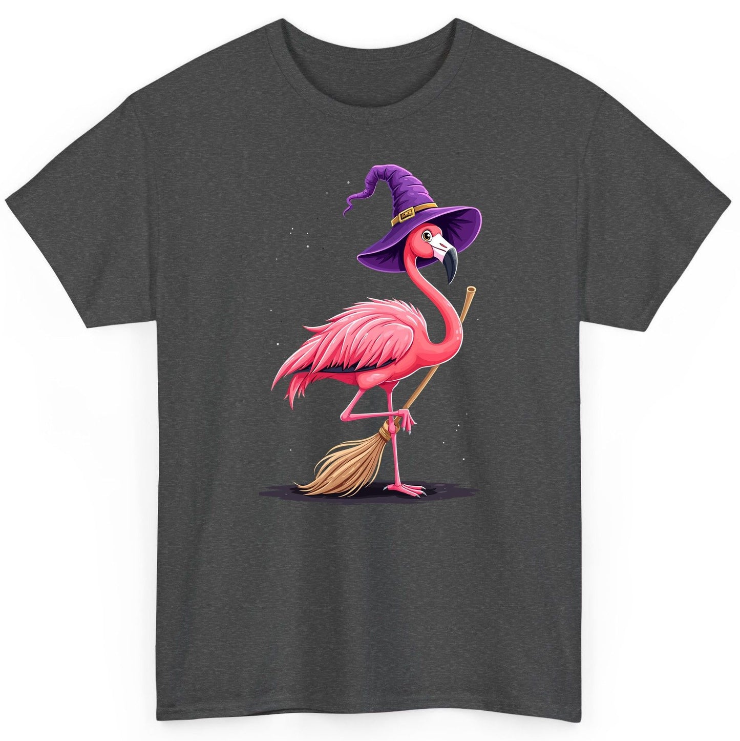 Witch Flamingo flamingo T-Shirt Dark Heather product mockup