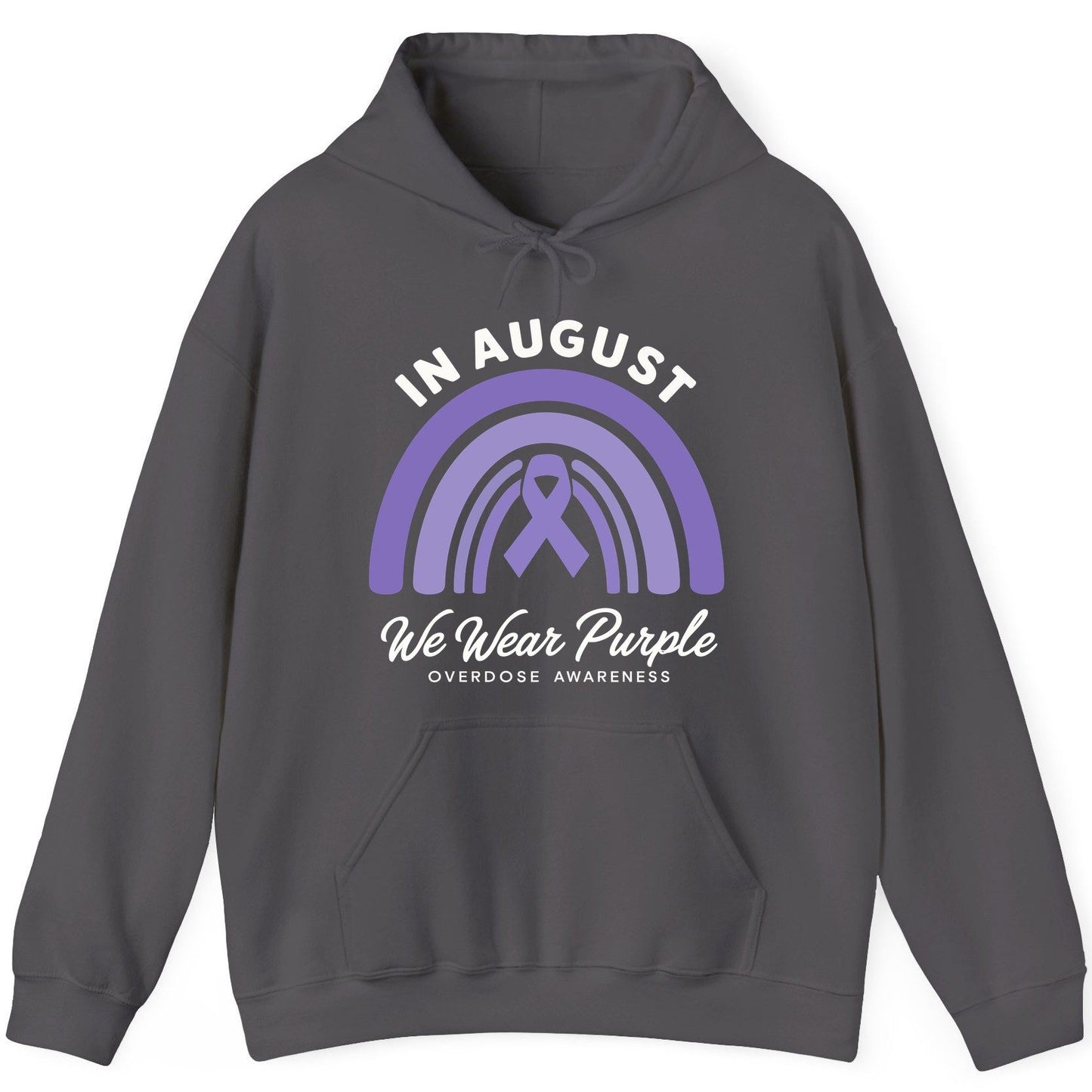 In August We Wear Purple Overdose Awareness overdose awareness Hoodie Charcoal product mockup