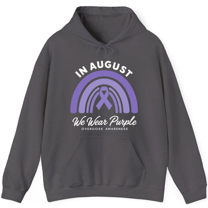 In August We Wear Purple Overdose Awareness overdose awareness Hoodie Charcoal product mockup