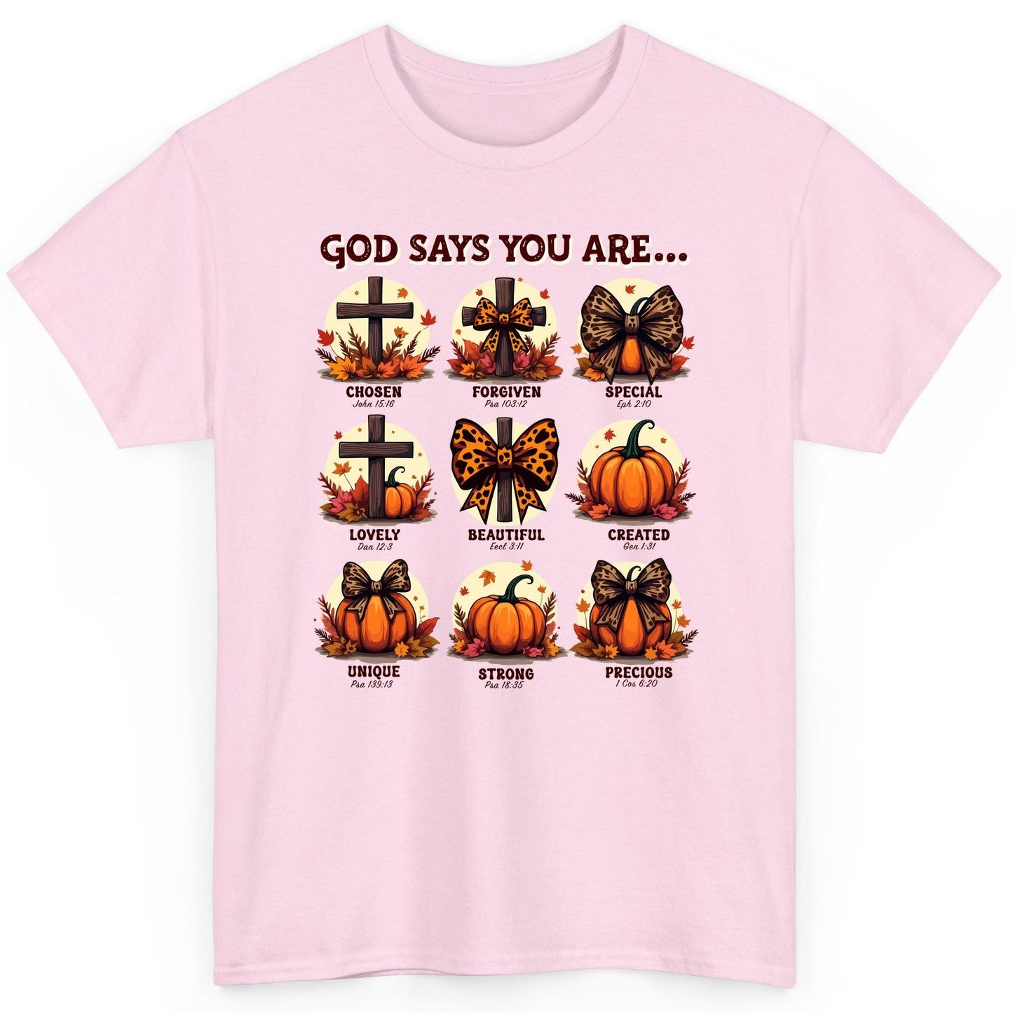 God Says You Are Chosen John 15 16, Forgiven Psa 103 12, Special Eph 2 10, Lovely Dan 12 3, Beautiful Eccl 3 11, Created Gen