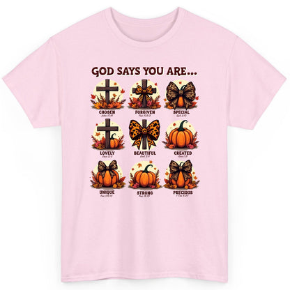 God Says You Are Chosen John 15 16, Forgiven Psa 103 12, Special Eph 2 10, Lovely Dan 12 3, Beautiful Eccl 3 11, Created Gen