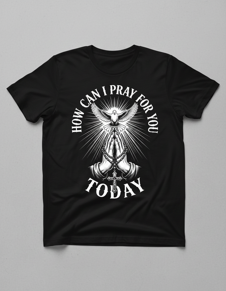How Can I Pray For You Today Christian Faith Design T-Shirt - Black