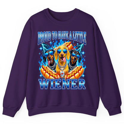 Proud to Have a Little Wiener dachshund dogs Sweatshirt Purple product mockup