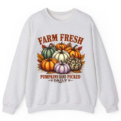 Farm Fresh Pumpkins Hand Picked Daily autumn pumpkins Sweatshirt Ash product mockup