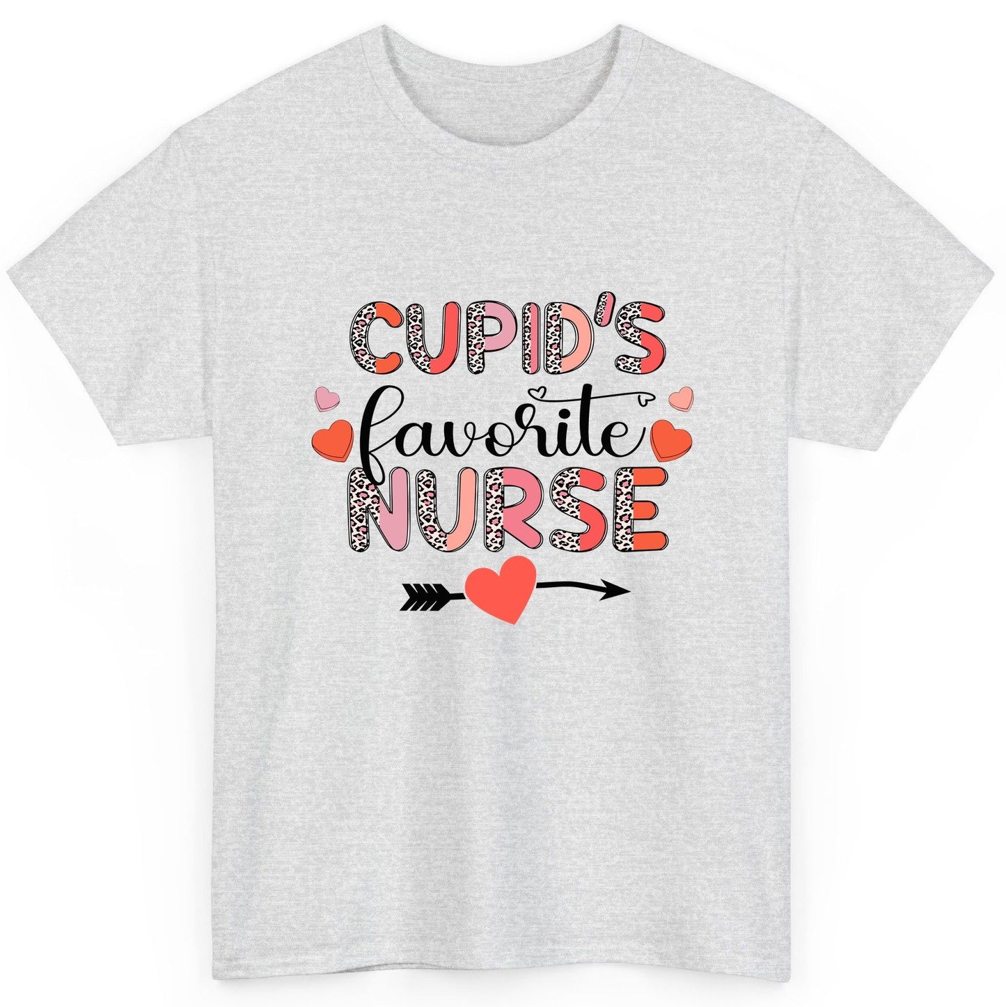 Cupid's Favorite Nurse nurse T-Shirt Ash product mockup