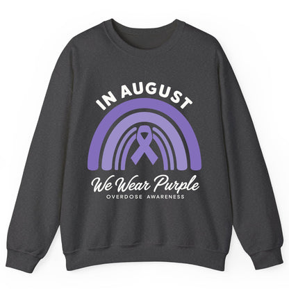 In August We Wear Purple Overdose Awareness overdose awareness Sweatshirt Dark Heather product mockup