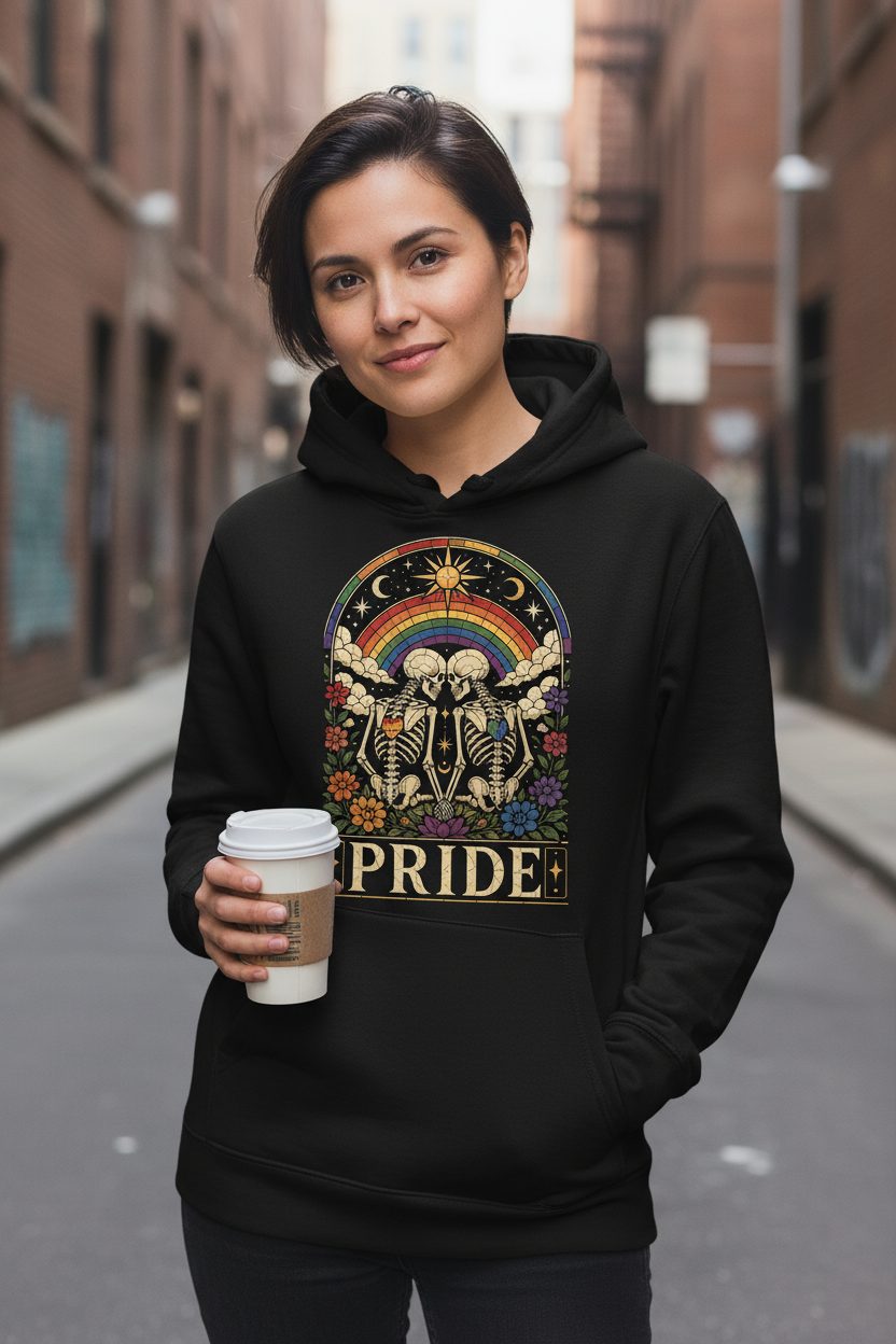 Pride Lgbtq+ Hoodie - lifestyle model mockup - Black