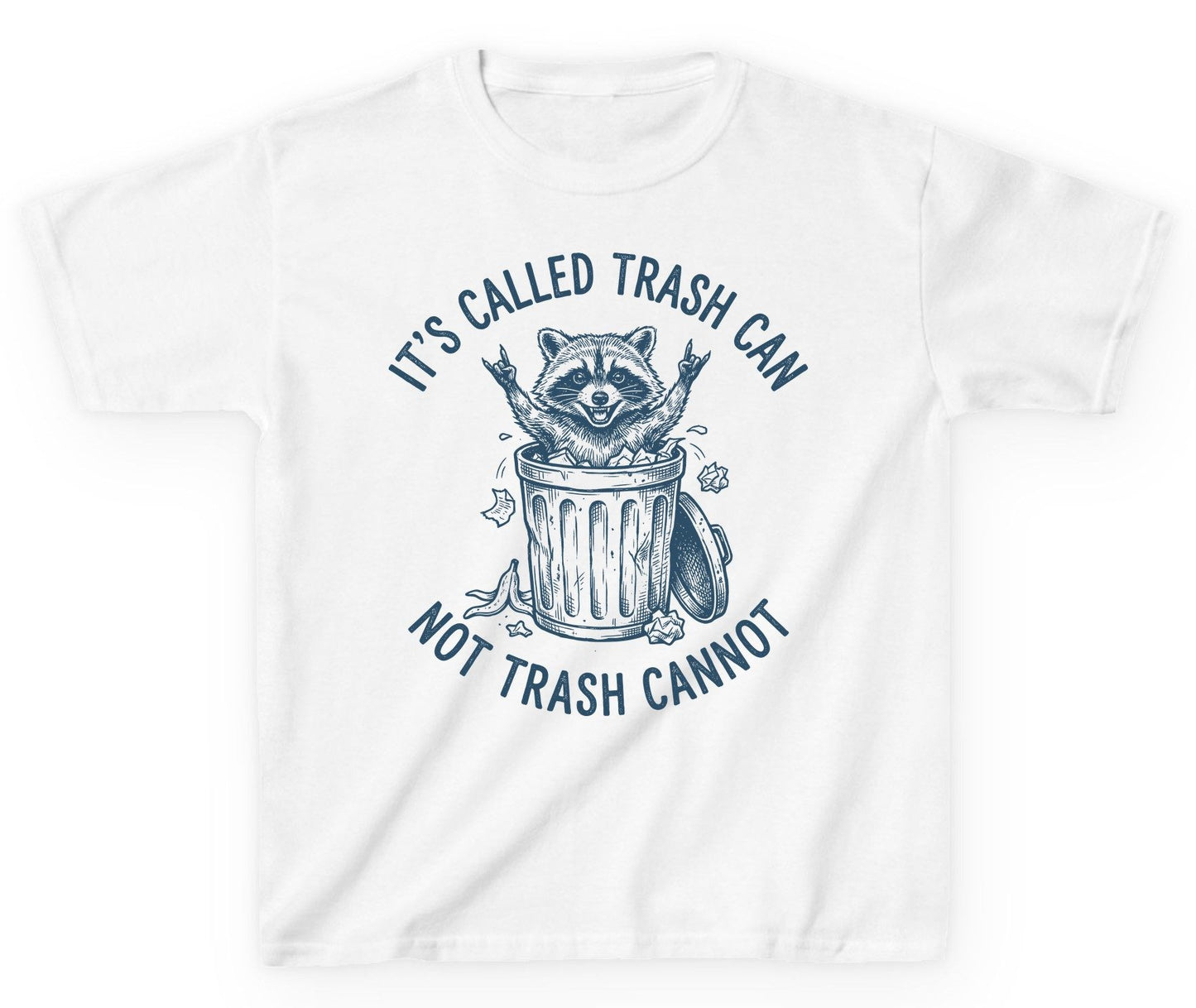 It's Called Trash Can Not Trash Cannot raccoon Youth T-Shirt White product mockup