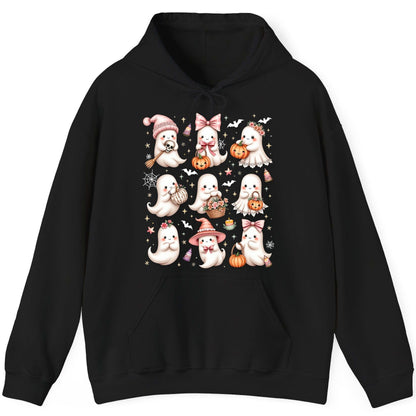 Cute Pink Halloween Ghosts cute Halloween ghosts Hoodie Black product mockup