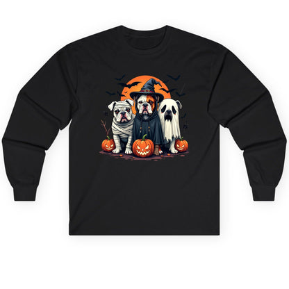 Halloween Bulldogs Costumes Halloween bulldogs Long Sleeve Tee Black product mockup