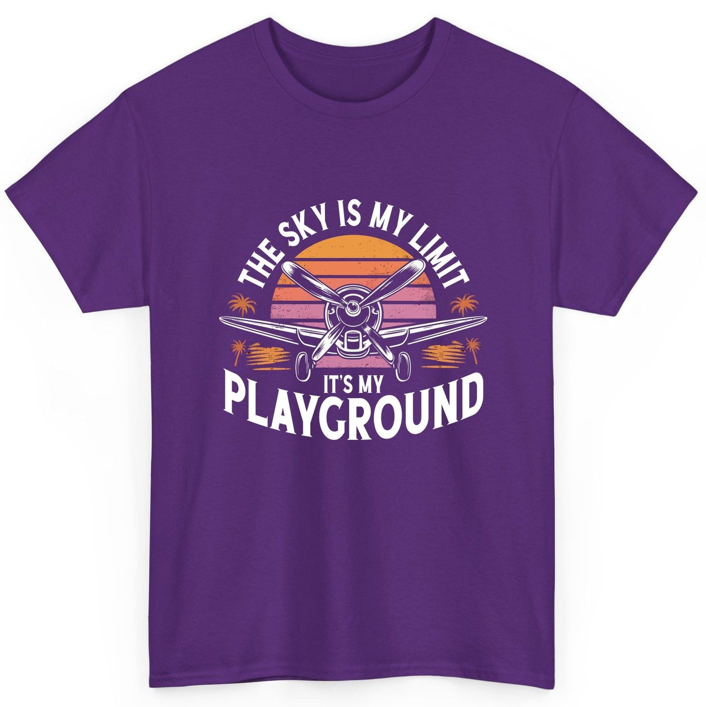 The Sky Is My Limit It's My Playground aviation T-Shirt Purple product mockup