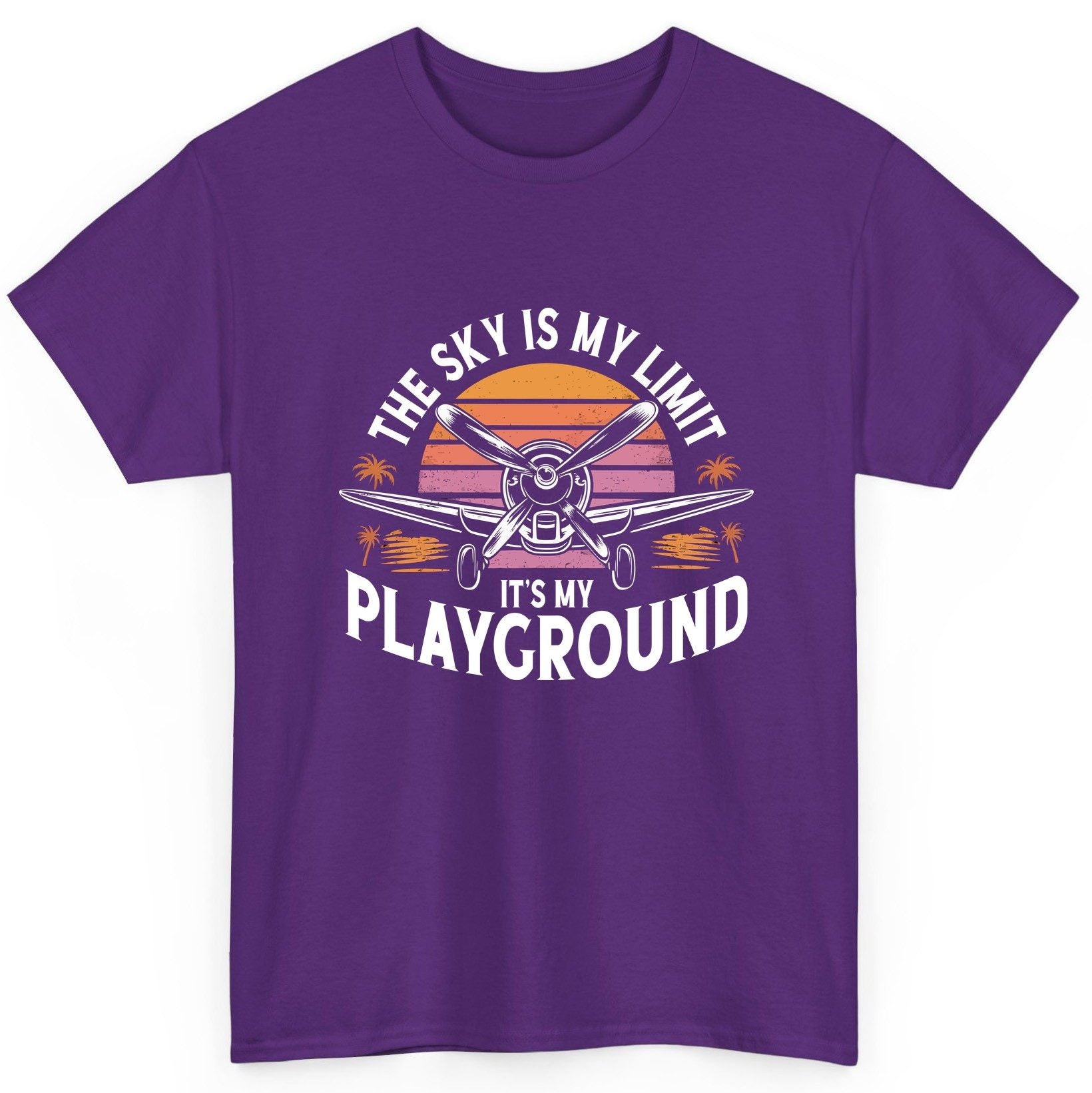 The Sky Is My Limit It's My Playground aviation T-Shirt Purple product mockup