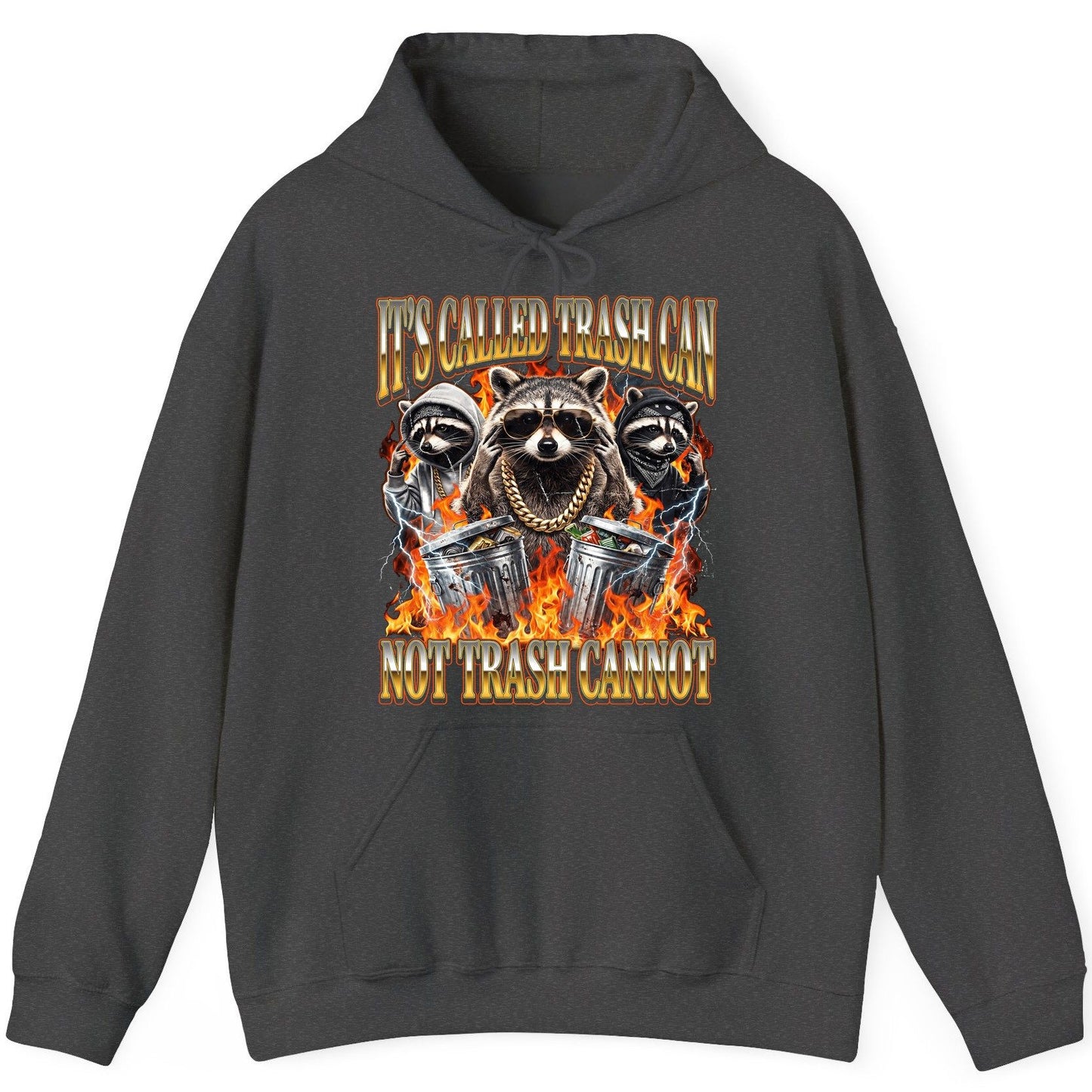 It's Called Trash Can Not Trash Cannot raccoon Hoodie Dark Heather product mockup
