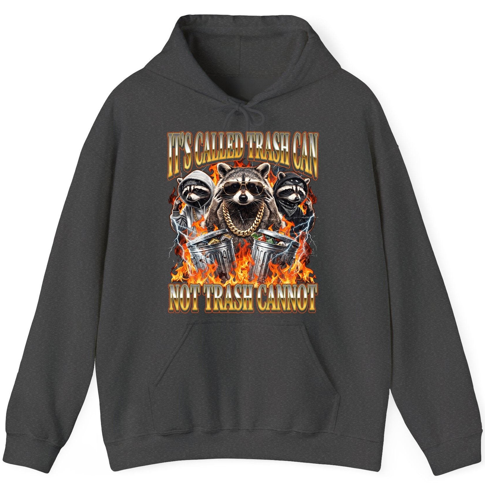 It's Called Trash Can Not Trash Cannot raccoon Hoodie Dark Heather product mockup