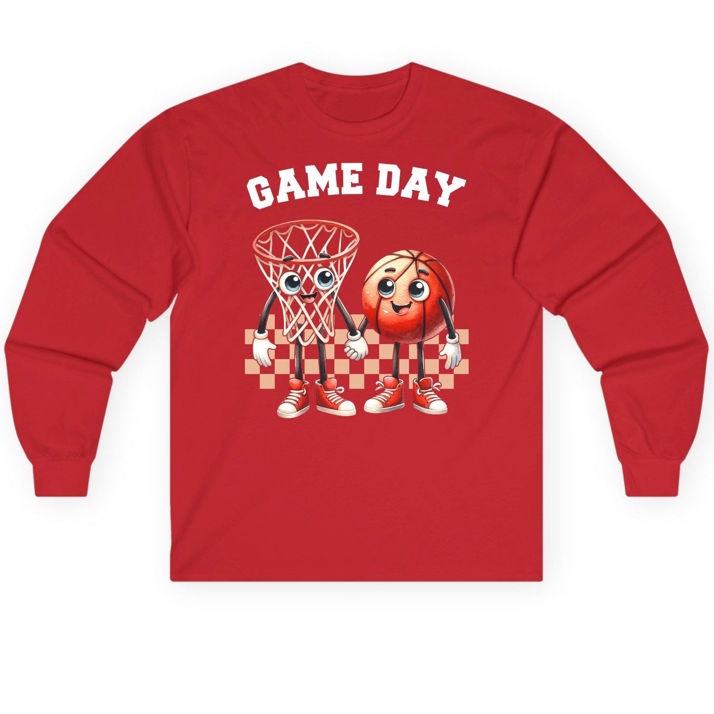 Game Day basketball Long Sleeve Tee Red product mockup