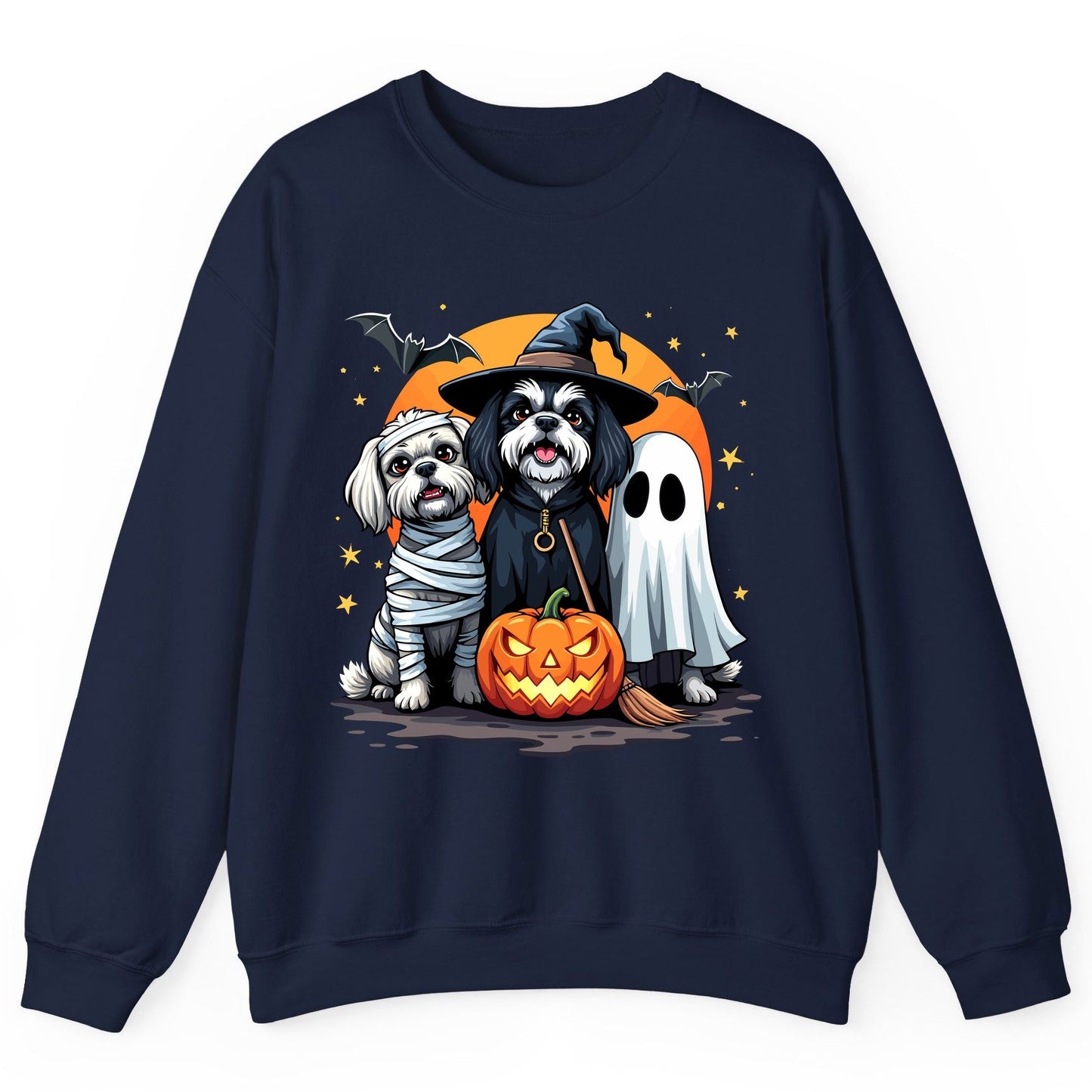 Halloween Dogs Costumes Halloween dogs Sweatshirt Navy product mockup