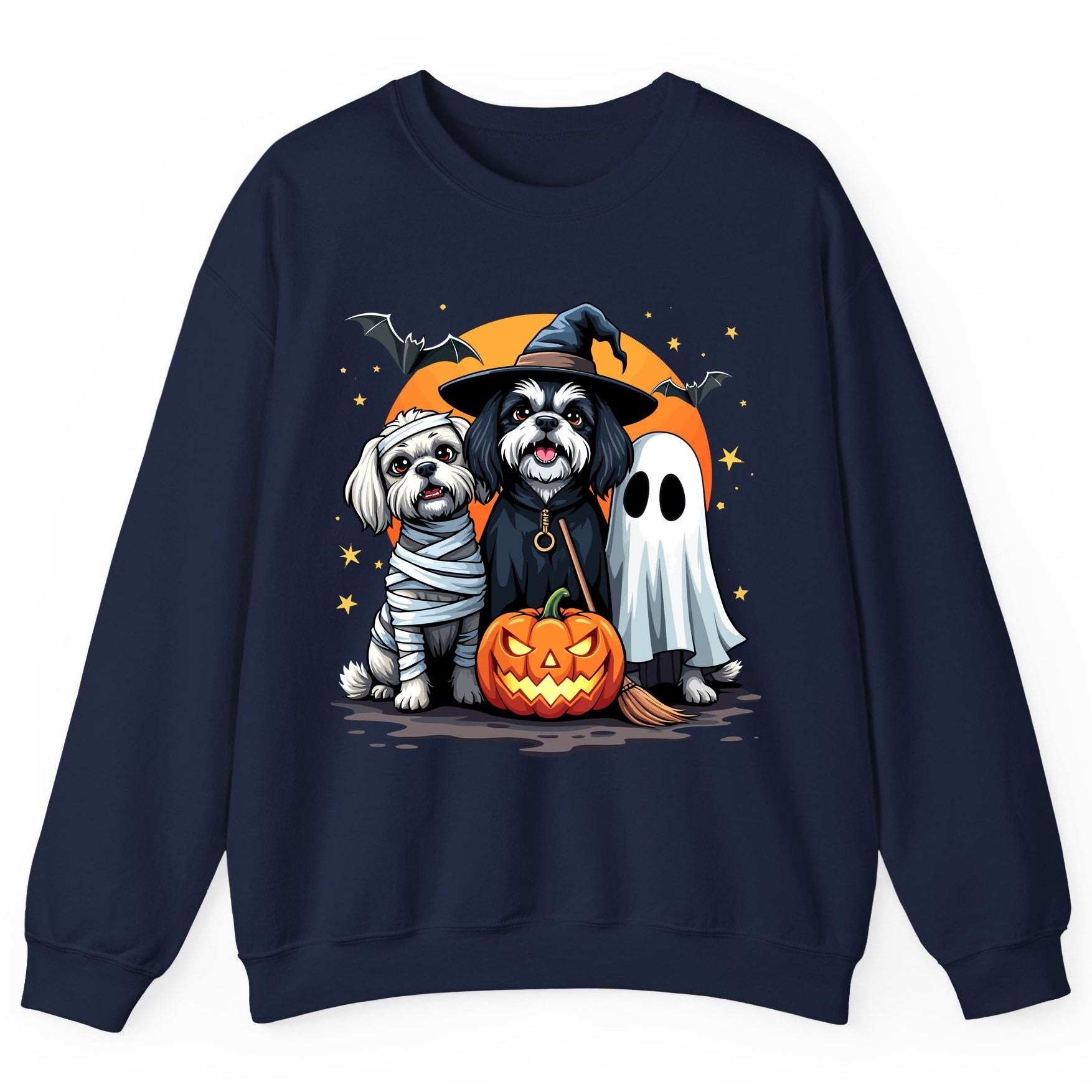Halloween Dogs Costumes Halloween dogs Sweatshirt Navy product mockup